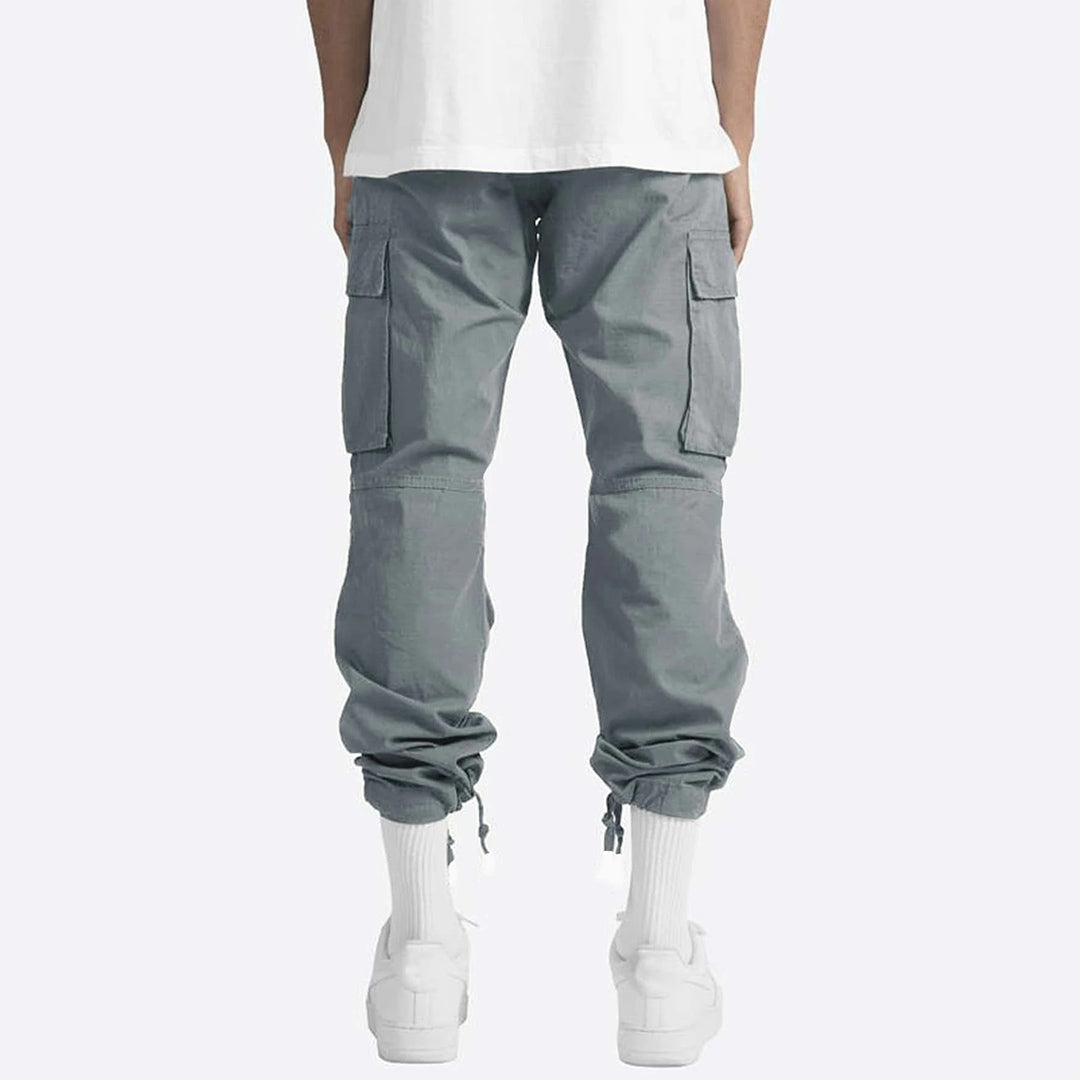 "Moderne heren cargo broek met cargozakken, comfortabele pasvorm, diverse kleuren, ideaal voor stijl en functionaliteit."