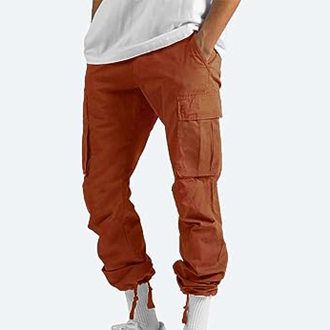 "Moderne heren cargo broek met cargozakken, comfortabele pasvorm, diverse kleuren, ideaal voor stijl en functionaliteit."