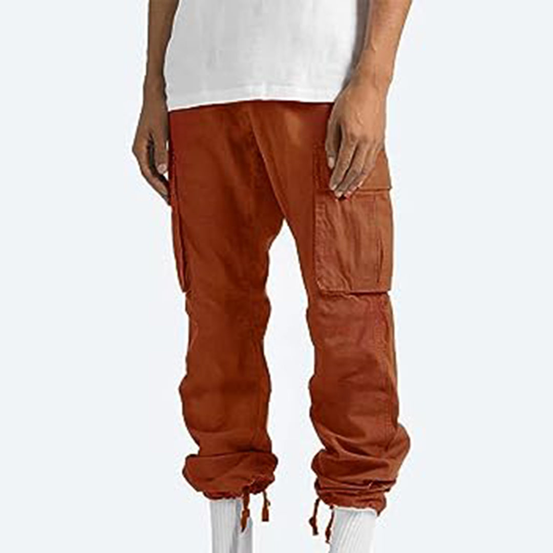 "Moderne heren cargo broek met cargozakken, comfortabele pasvorm, diverse kleuren, ideaal voor stijl en functionaliteit."