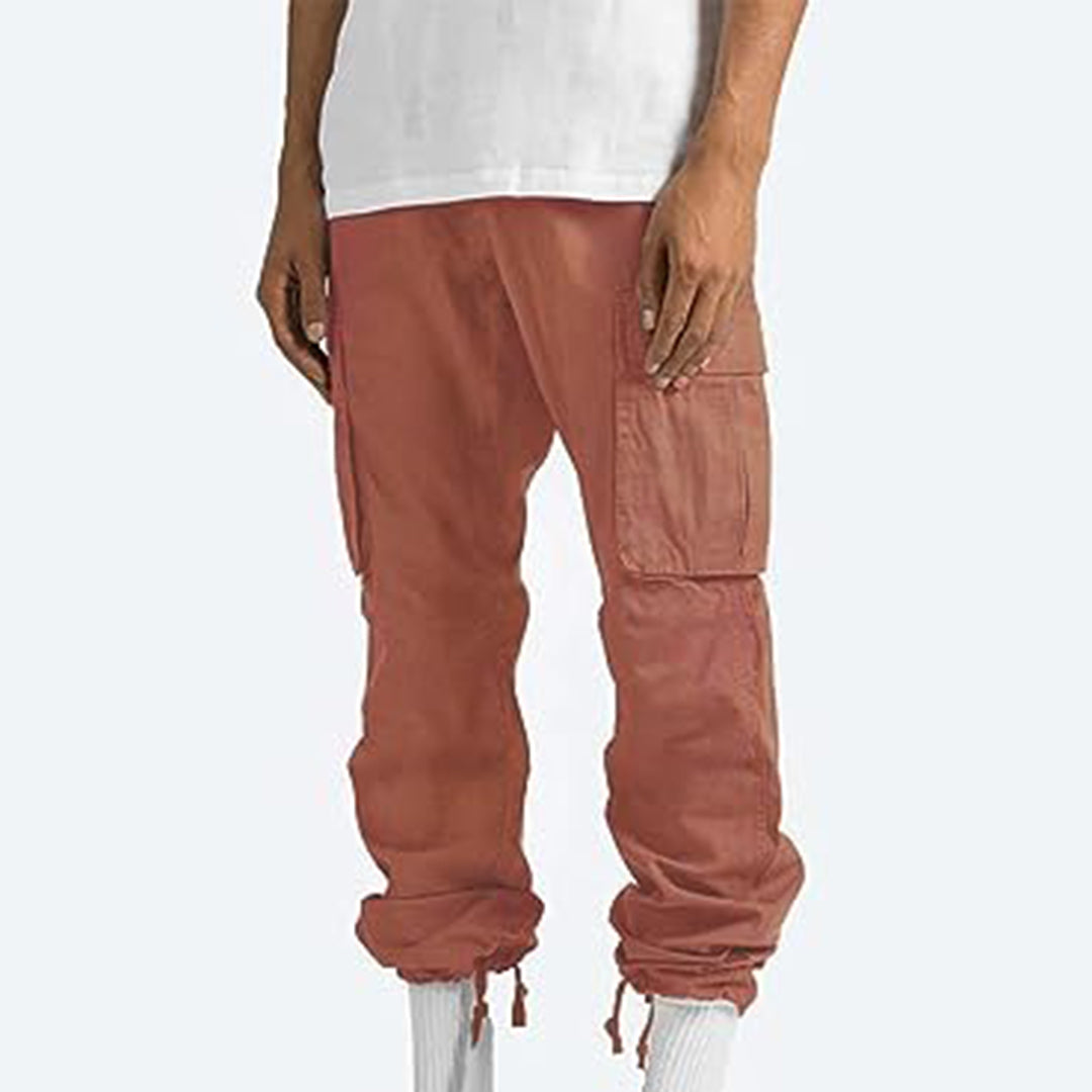 "Moderne heren cargo broek met cargozakken, comfortabele pasvorm, diverse kleuren, ideaal voor stijl en functionaliteit."