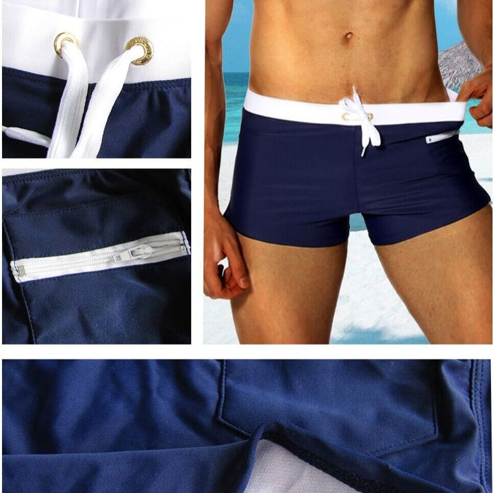 Moderne heren zwemshorts, essentieel voor je strandlook. Comfortabel, duurzaam en klaar voor de zomer.
