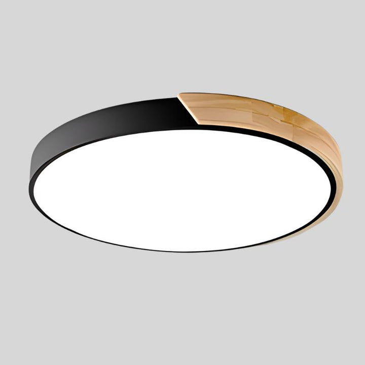 Macaron plafondlamp met hout en LED, moderne Noordse verlichting voor elk huis.
