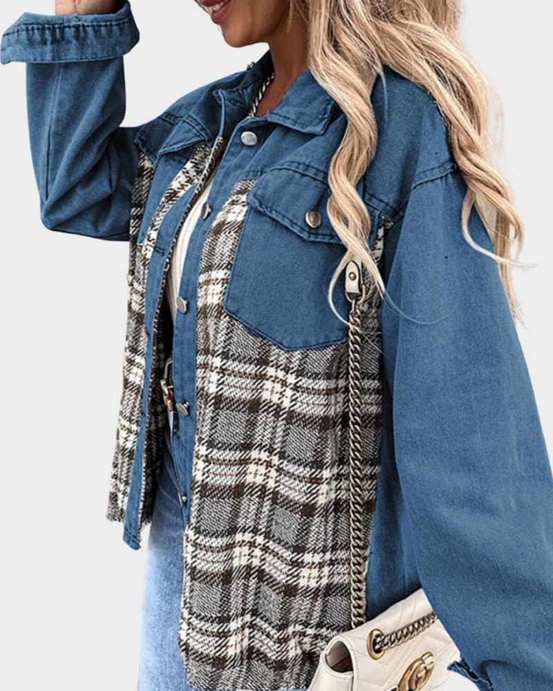 Comfortabel dames denimjack Amélie voor dagelijks gebruik; combineert modieuze stijl met casual elegantie.