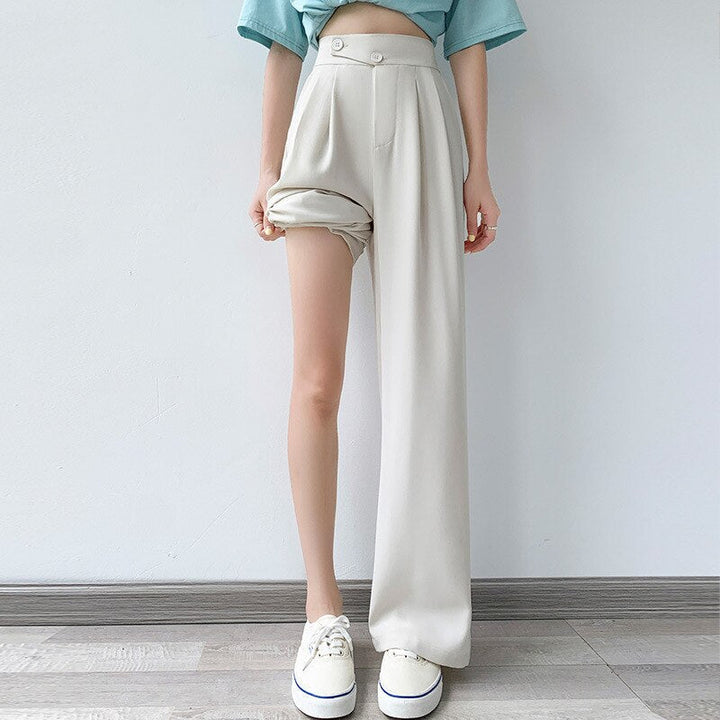 Stijlvolle dames zomerbroek met wijde pijpen en hoge taille, ideaal voor een elegante en luchtige look.