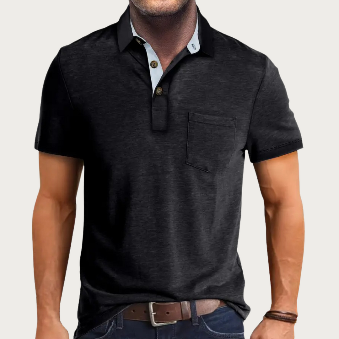 Casual heren polo met korte mouwen en praktische borstzak. Ideaal als comfortabele zomerkleding voor elke man.