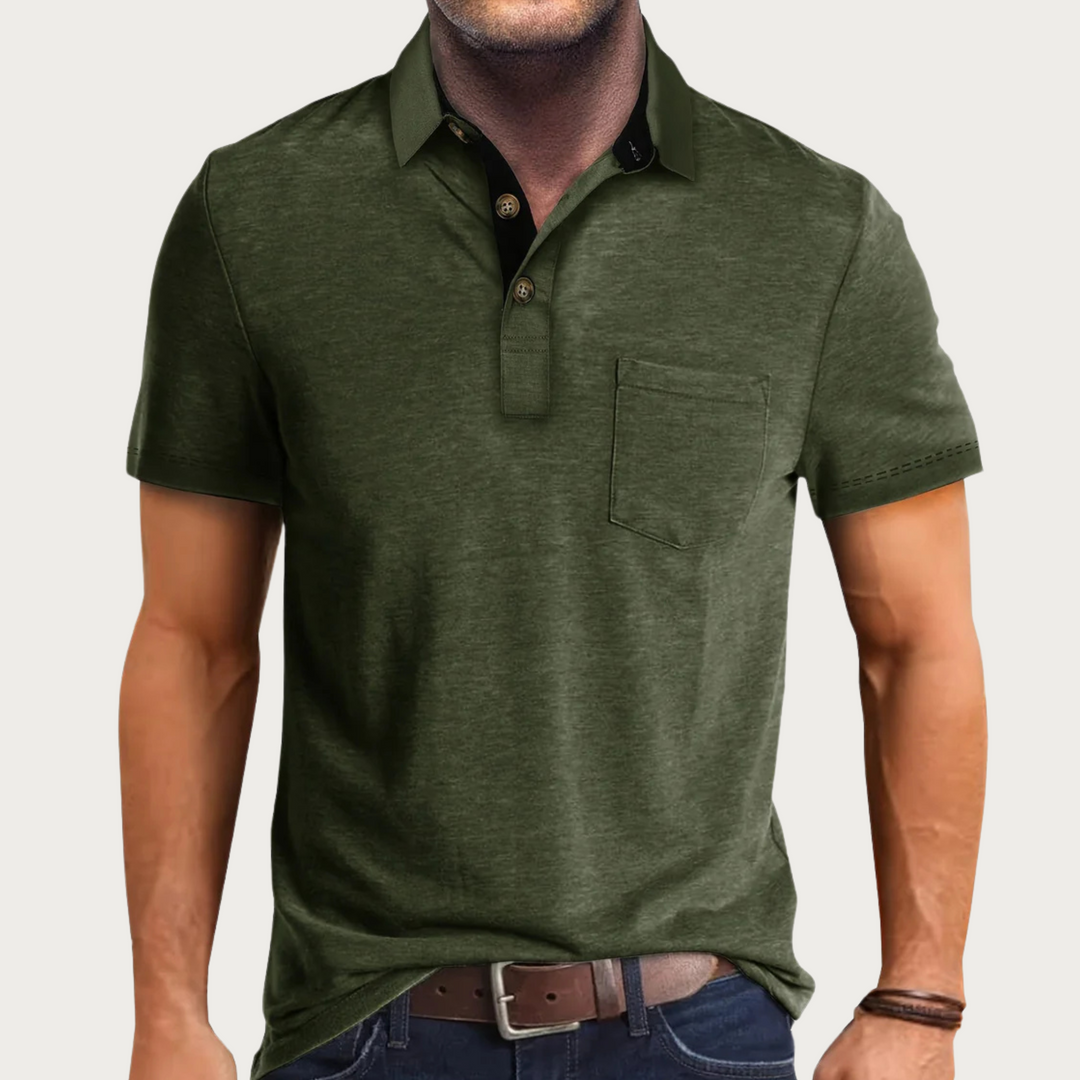 Veelzijdig heren poloshirt, korte mouwen, borstzak. Geschikt voor casual en smart casual herenkleding in de zomer.