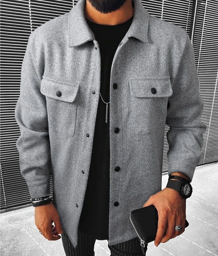 Modieus herenoverhemd met borstzakken, regular fit, comfortabel en warm. Geschikt voor casual looks.
