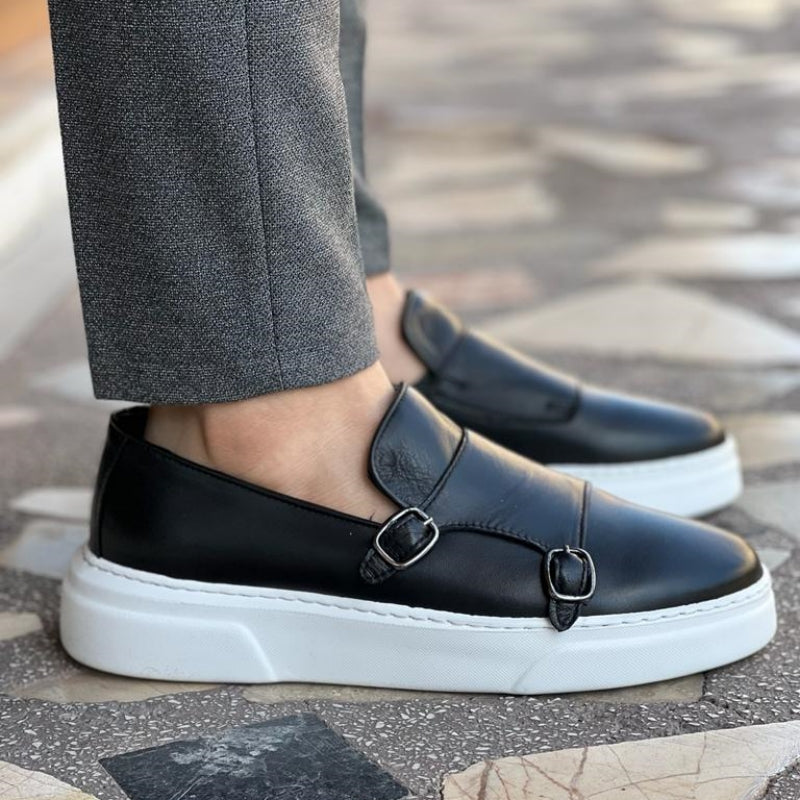 Stijlvolle heren gesp loafers in moderne stijl, comfortabele instappers voor herenmode