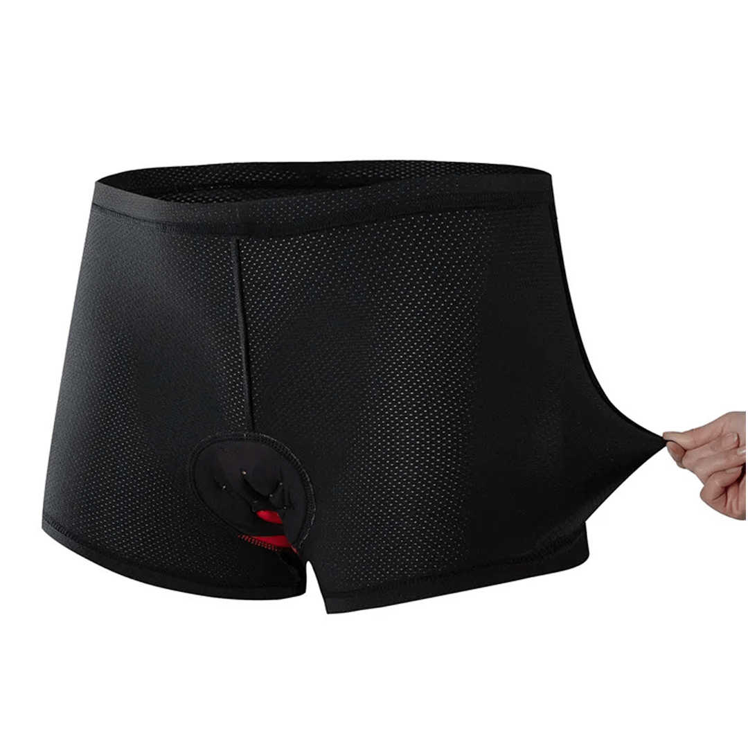 Comfortabele motorrij shorts met ergonomische gelpads voor schokabsorptie, ademend en vochtregulerend design.