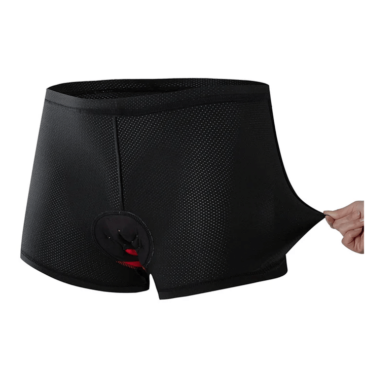 Comfortabele motorrij shorts met ergonomische gelpads voor schokabsorptie, ademend en vochtregulerend design.