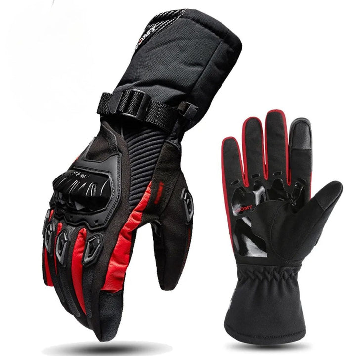 Duurzame, unisex geïsoleerde motorhandschoenen voor winter. Waterdicht, winddicht en beschermend voor koud weer ritten.