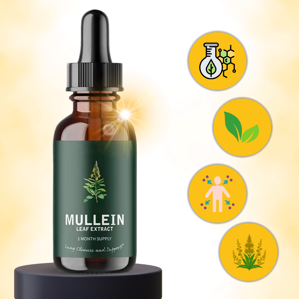 Glutenvrij Mullein kruidensupplement voor long detox en ontgiften van luchtwegen met natuurlijke ingrediënten.