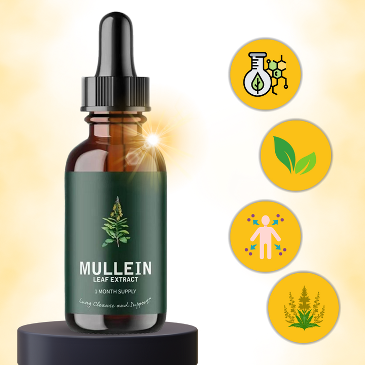 Glutenvrij Mullein kruidensupplement voor long detox en ontgiften van luchtwegen met natuurlijke ingrediënten.