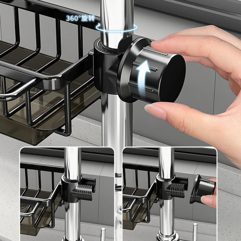 Ruimtebesparend opbergsysteem voor de keuken; deze gootsteen organizer houdt je aanrecht netjes en modern.