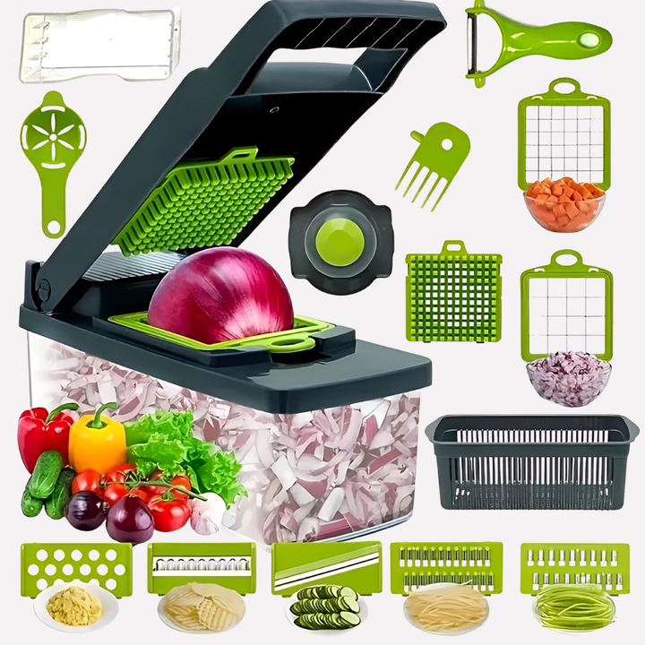Multifunctionele groentensnijder en spiralizer voor snel en gemakkelijk snijden. Onmisbare keukenhulp.
