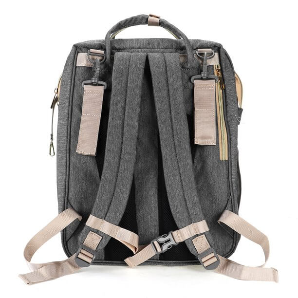 Compacte & multifunctionele babytas met inklapbaar wiegje; perfect voor reizen met kleintjes.