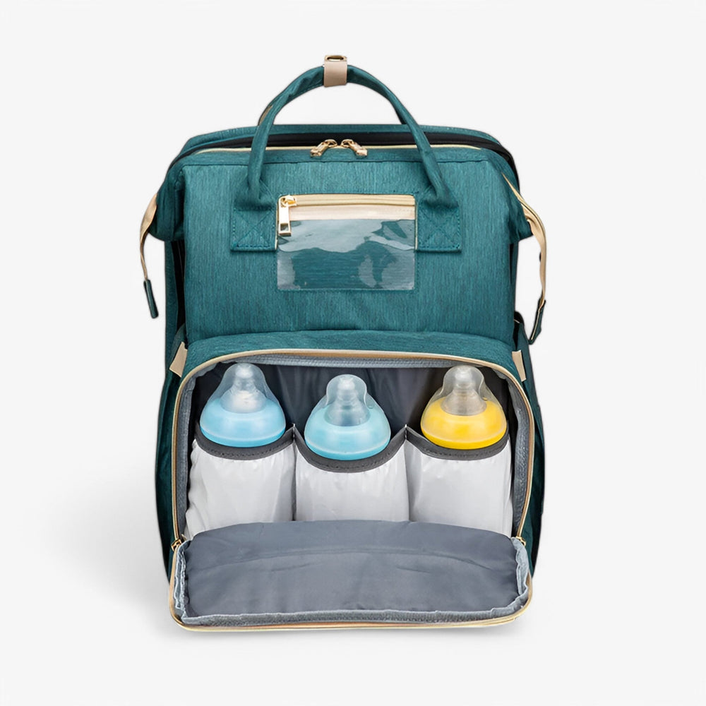 Praktische luiertas Noëlle, waterafstotend en om te vormen tot comfortabel reisbedje voor je baby.