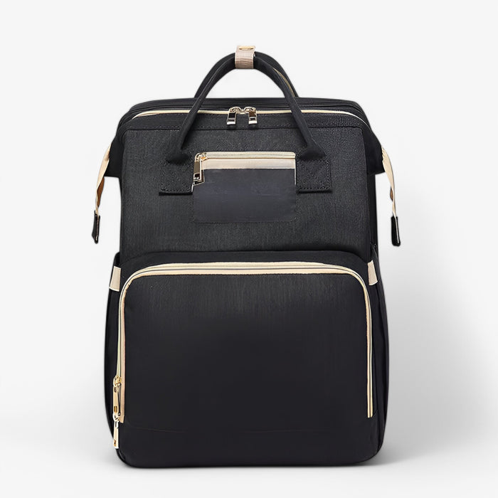 Compacte multifunctionele tas Noëlle; te gebruiken als luiertas en veilig babyreisbedje.