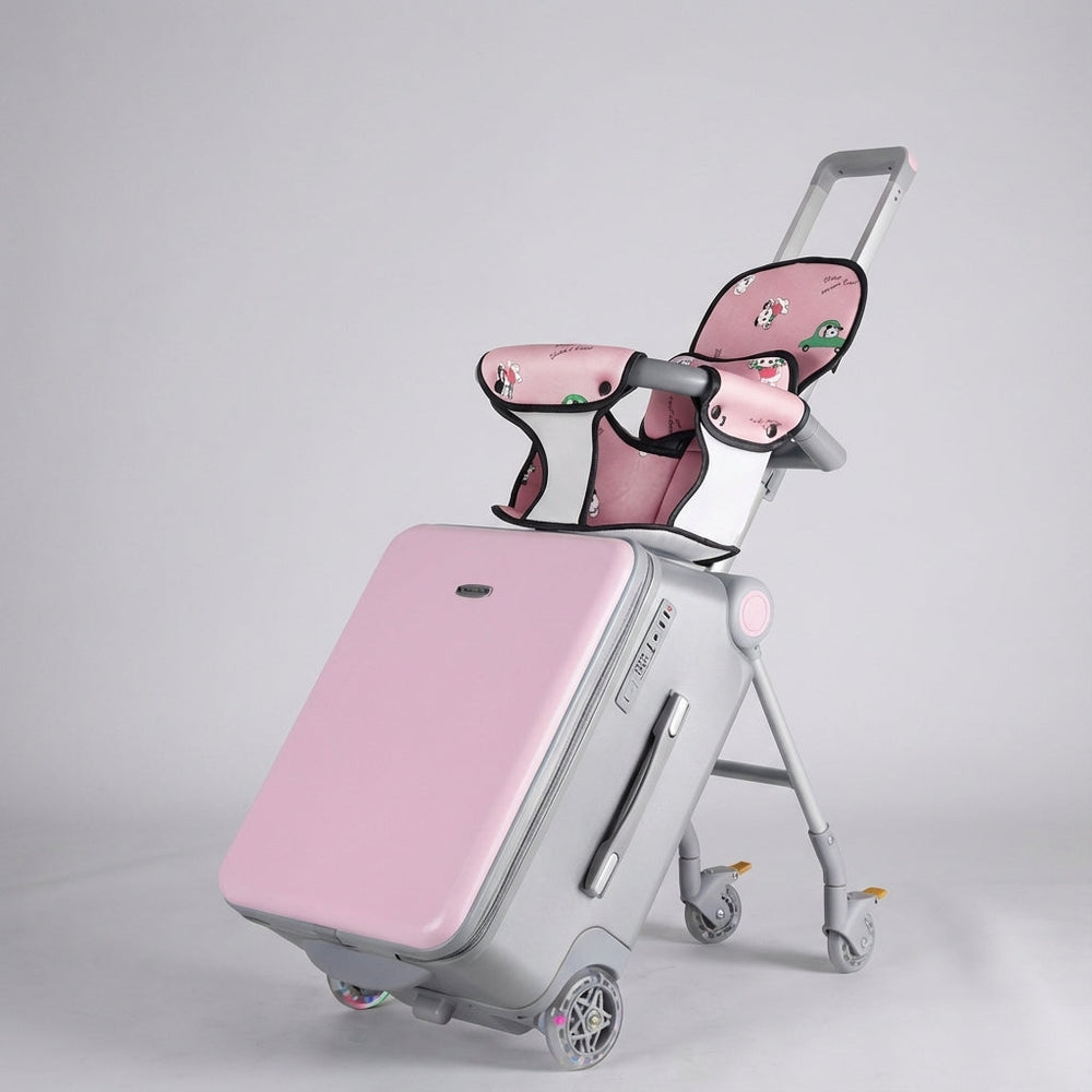 Kinderreiskoffer RideBuddy voor kids, met ride-on functie en stevige wielen. Maakt reizen leuk & gemakkelijk.
