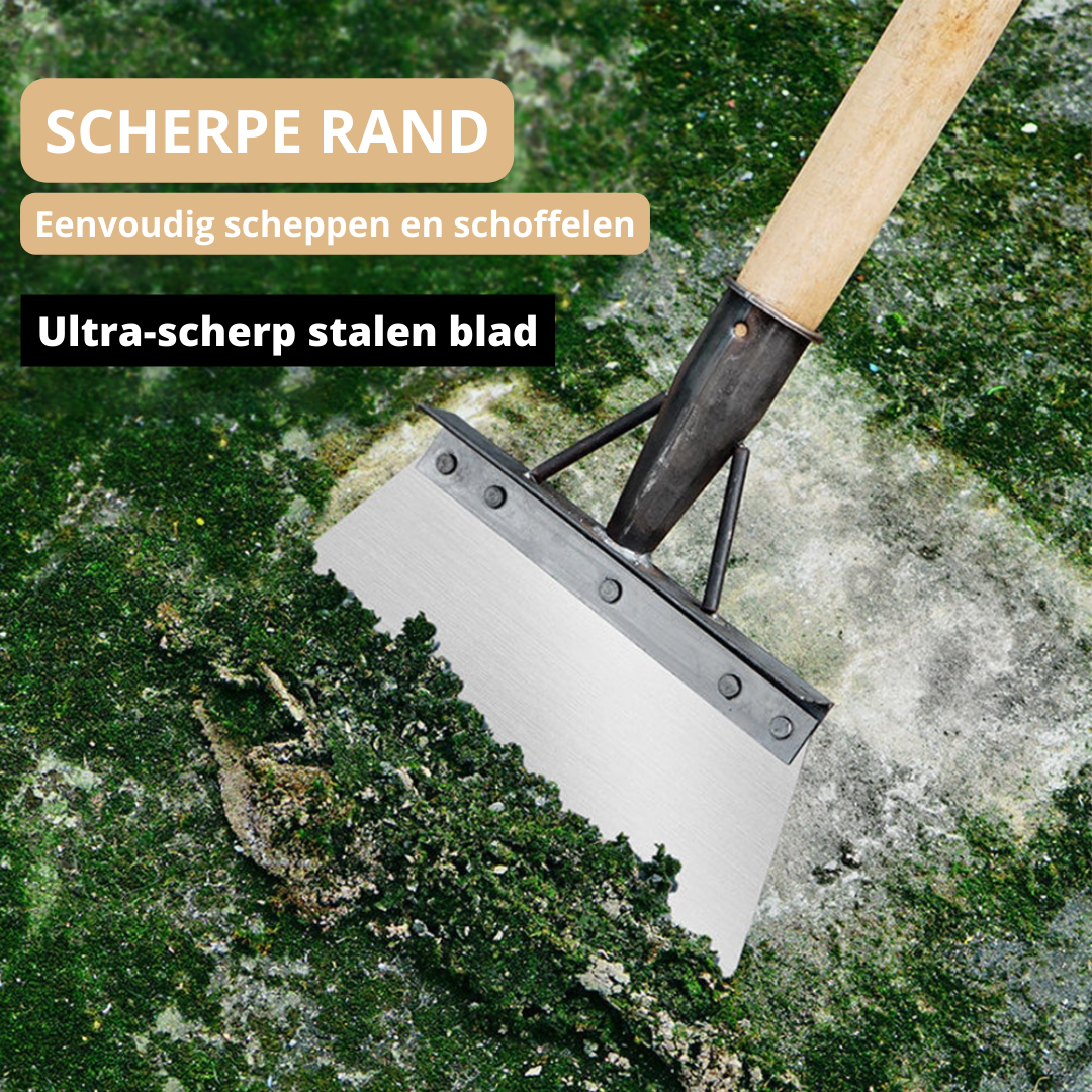 Duurzame RVS tuinschep, multifunctioneel voor graven, planten en verpotten; maakt tuinieren makkelijk.