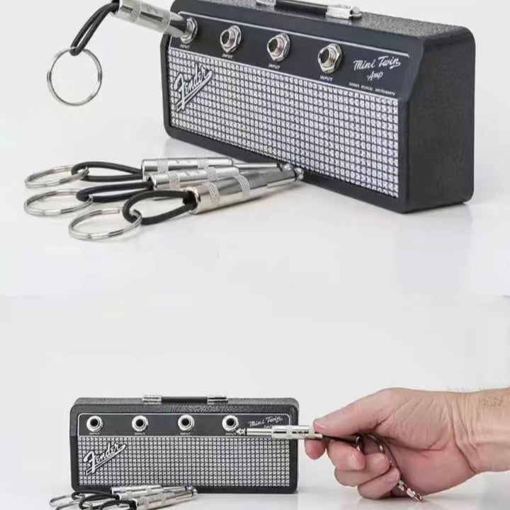 De AmpKey muzikale sleutelhouder, gitaarversterker design. Stijlvolle sleutel organizer voor muziekfans.