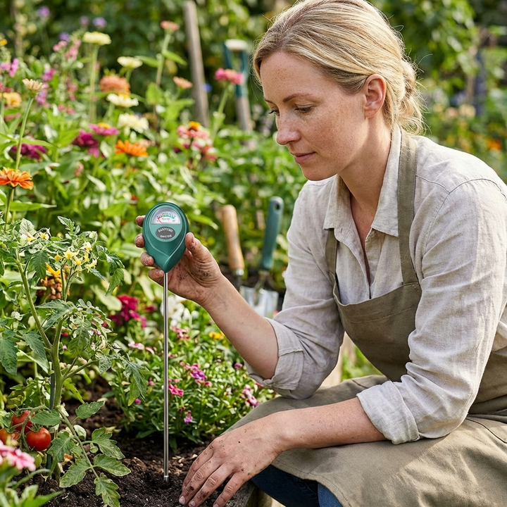 Digitale grondvochtigheidssensor voor planten, onmisbaar meetinstrument voor tuinieren en gezonde potplanten.