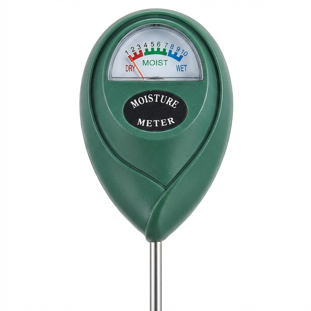 Compacte grondvochtigheidsmeter AM1 voor nauwkeurige vochtmeting, essentieel voor plantverzorging en tuinieren.