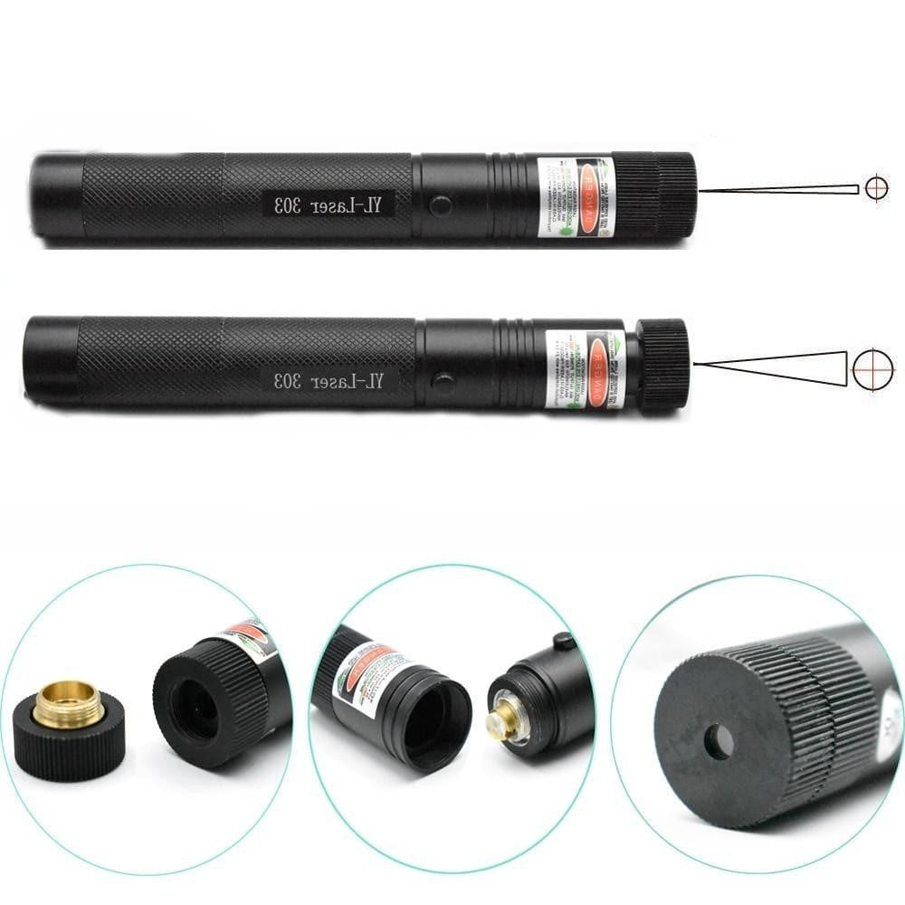 Handige presentatiehulpmiddel: een krachtige laserpointer met groene en rode, zeer zichtbare straal.