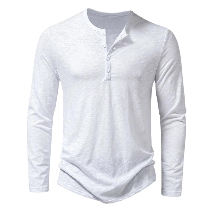 Slim fit heren t-shirt, lange mouwen, ronde hals. Ideaal voor comfortabele casual dagelijkse herenmode. Nieuwe collectie.