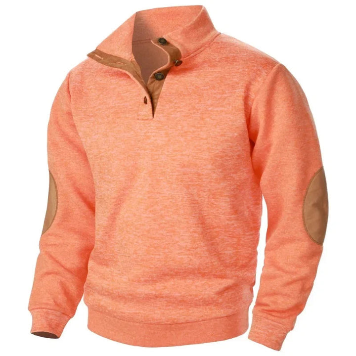 Detail van het stijlvolle heren V-hals sweatshirt. Nieuw, flexibel en perfect voor de zomer mode.