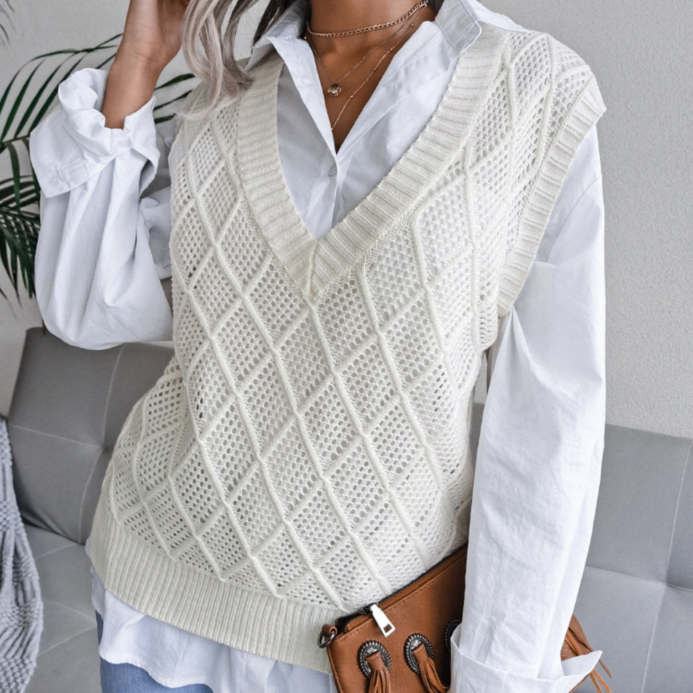 Angeza trendy gebreide dames trui, combineert stijl en comfort perfect voor de modieuze vrouw. Herfst/winter must-have.
