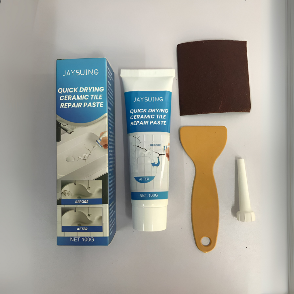 OneStop tegelreparatiemiddel voor duurzaam herstel van keramische, porseleinen & marmeren vloer- en wandtegels.