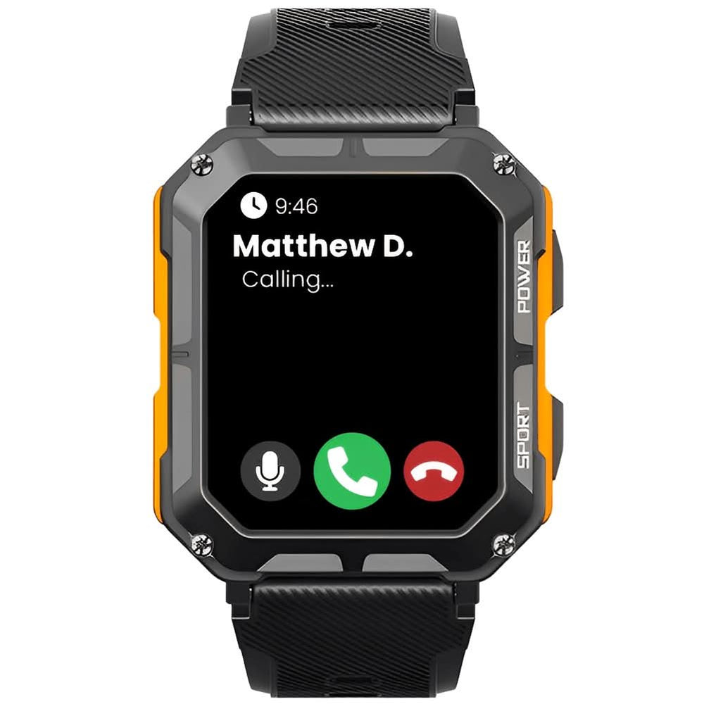 Waterdichte ArmorTime smartwatch: Perfect voor outdoor sporten, met duurzaam design en Bluetooth connectiviteit.