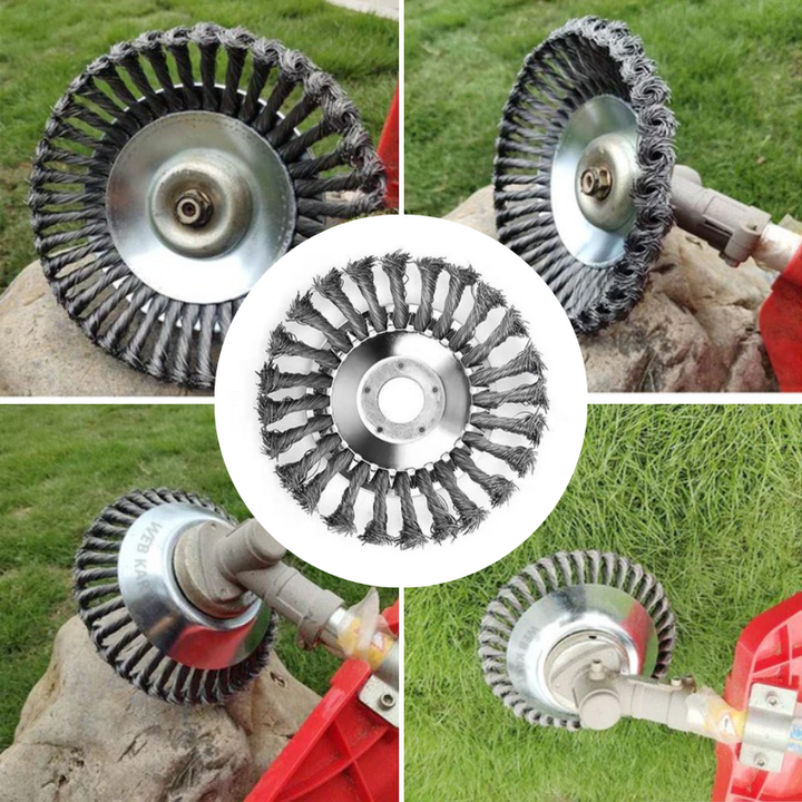 Robuuste draadtrimmerkop voor precisie gazononderhoud. Perfect voor onkruid en moeilijk bereikbare plekken maaien.