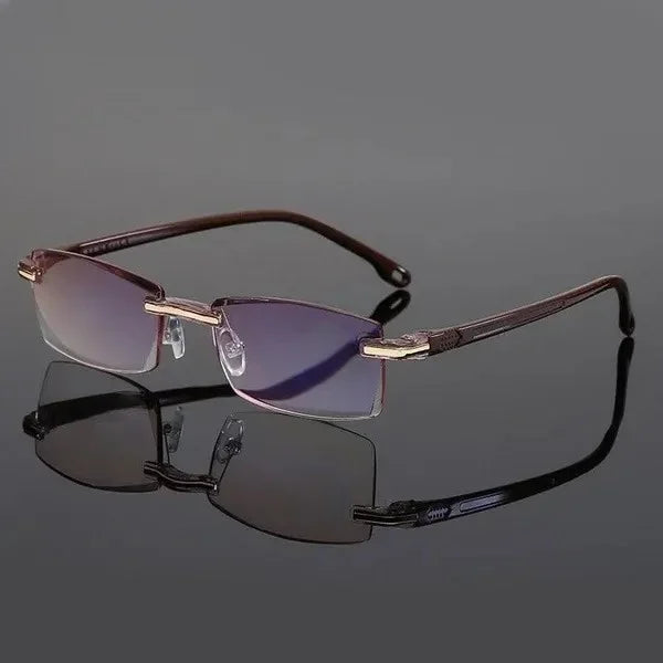 Flexibele, onverwoestbare leesbril voor heren en dames, met multifocale glazen en duurzaam design.