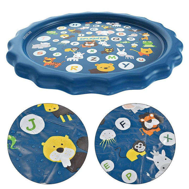 "Opblaasbare speelmat met kleurrijke zeedieren, perfect voor kinderen, biedt verfrissende waterpret tijdens warme zomerdagen.