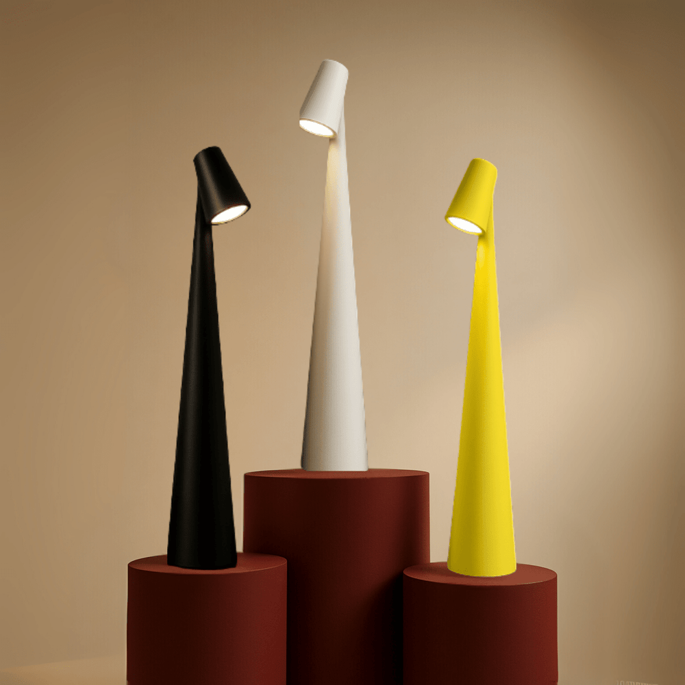 Dimbaar oplaadbare tafellamp, sfeervolle LED verlichting voor woonkamer decoratie. Draadloos en flexibel.