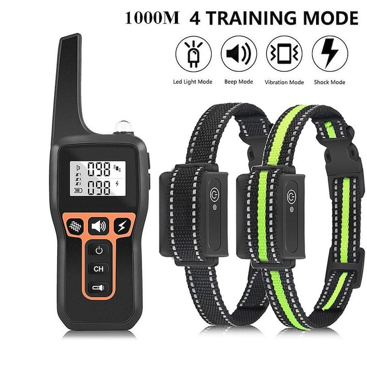 Detail van de elektronische trainingshalsband voor honden, gemaakt van duurzaam nylon/TPU, waterdicht design.
