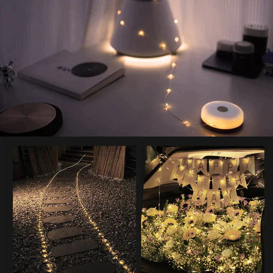 Energiezuinige oplaadbare LED buitenlamp, waterdicht en oprolbaar voor overal sfeerverlichting.