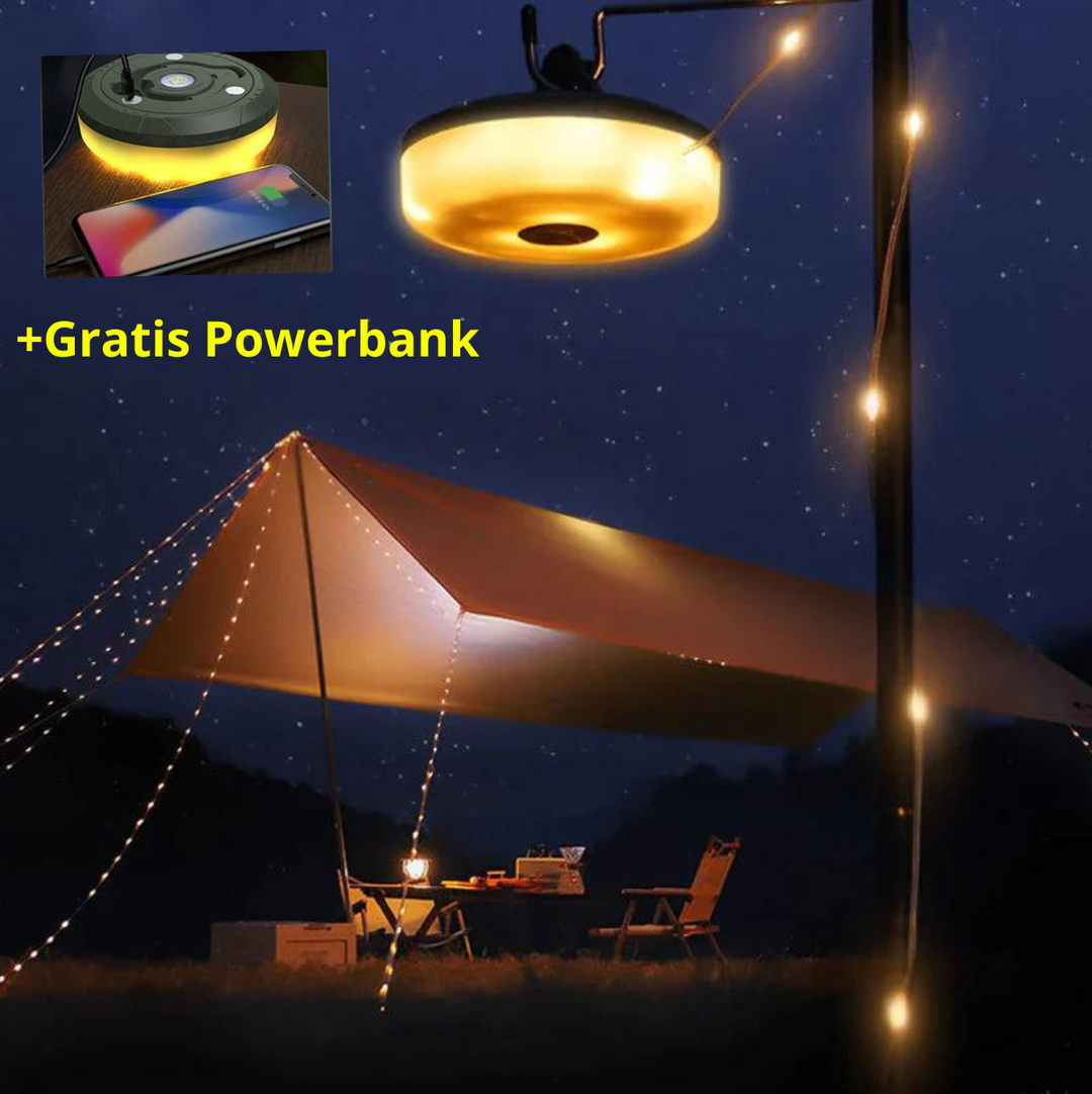 Compacte oplaadbare waterdichte LED buitenverlichting, ideaal voor sfeervolle decoratie.