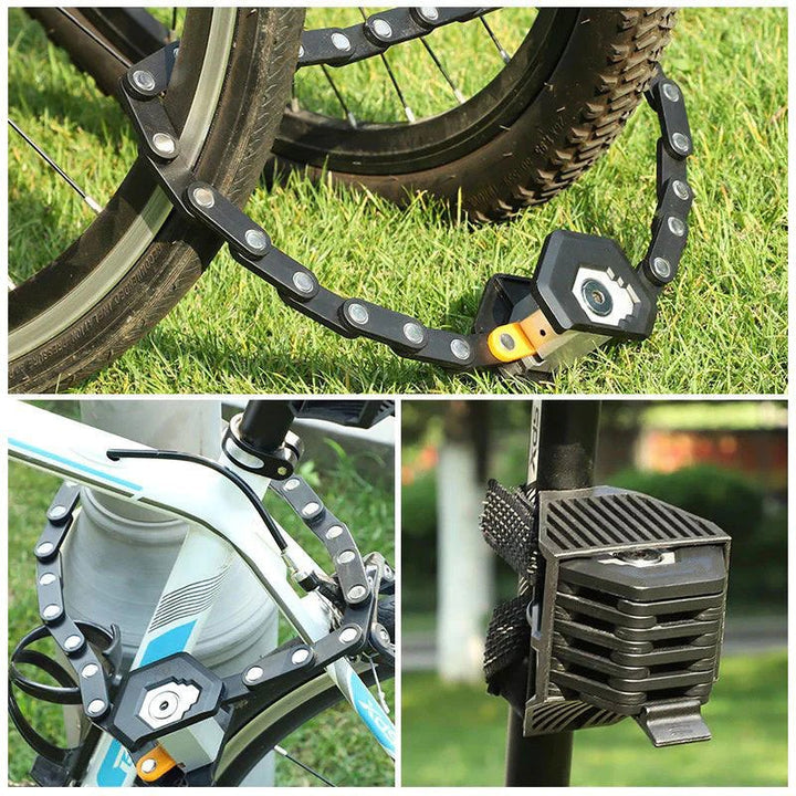 Ultra sterk fietsslot met antidiefstal functionaliteit, gemaakt van zinklegering voor maximale veiligheid van je fiets.