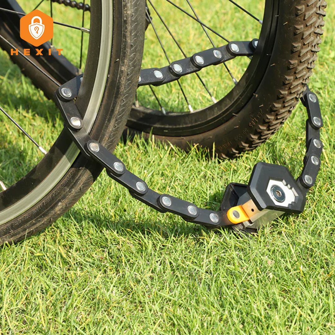 Compact opgevouwen fietsslot; ideaal lichtgewicht antidiefstal slot voor elke fiets, past in je zak.