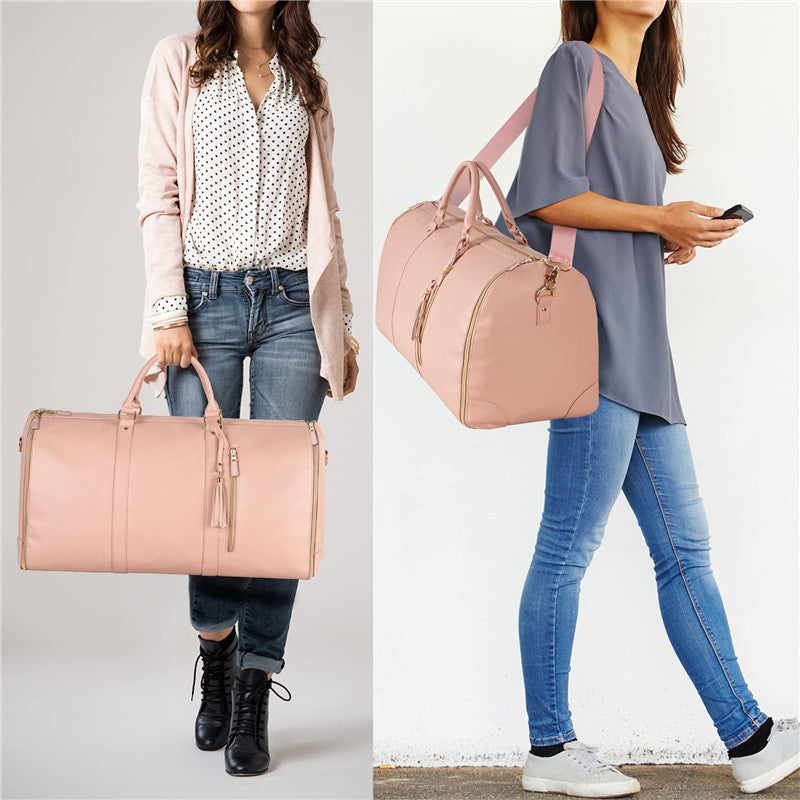 Luxe PU-leren jurkhoes/pakhoes, opvouwbaar en kreukvrij, ideaal voor nette kleding en kostuums.