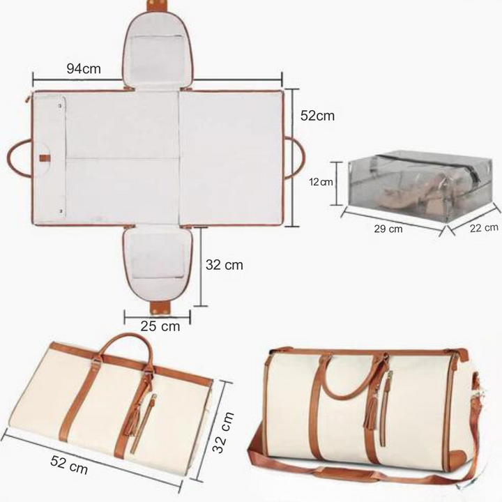 Praktische opvouwbare reis duffel tas voor dames/heren, kreukvrij inpakken, ideaal als weekendtas.