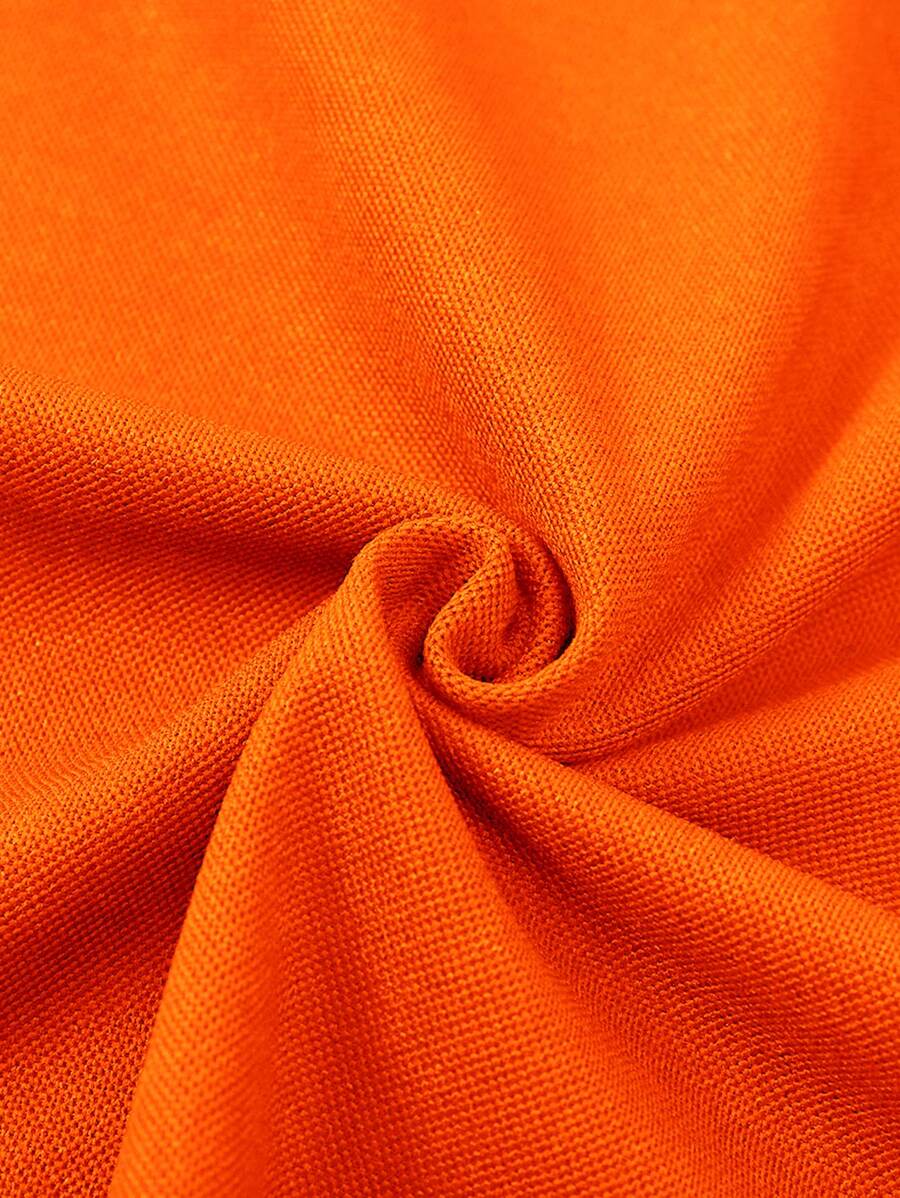 Stijlvol oranje heren t-shirt van Hoymans, slim fit met knoopsluiting en korte mouwen voor een moderne casual zomerlook.