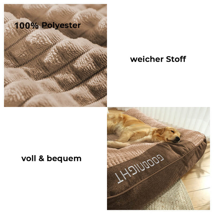 Krabvast en wasbaar orthopedisch hondenkussenbed, praktisch en duurzaam voor langdurig gebruik.