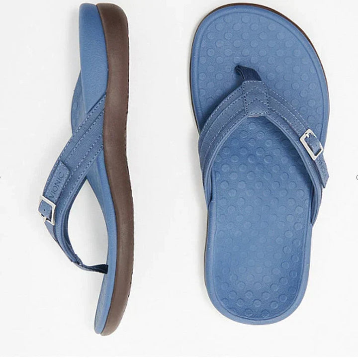 Zomerse dames slippers Amélie: Orthopedisch EVA-voetbed voor comfortabele wandelingen en voetrust.