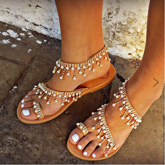 Amara dames sandalen: orthopedisch, voor ultiem voetcomfort. Trendy zomerse look met prachtige parel details.