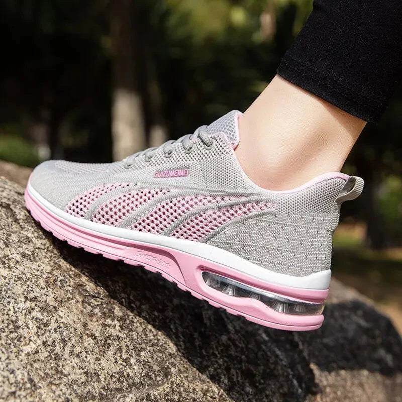 Grijze orthopedische dames sneakers Elena: perfecte wandelschoenen, sport en dagelijks comfort.
