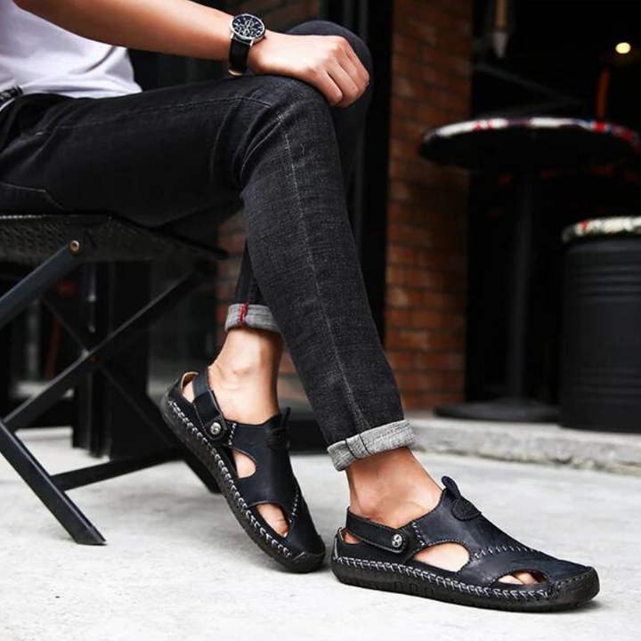 Ergonomische herensandalen met orthopedisch voetbed, voor optimaal dagelijks comfort en welzijn.
